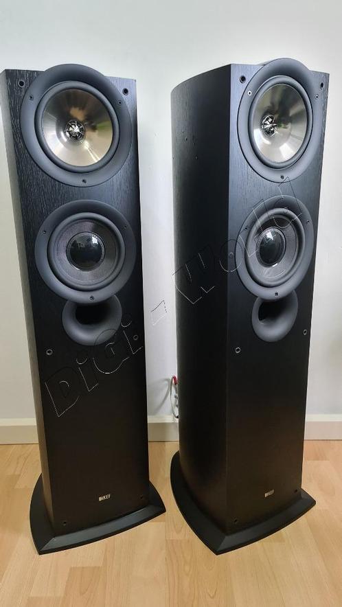 KEF IQ70 in de elegante kleur black ash, Audio, Tv en Foto, Luidsprekerboxen, Zo goed als nieuw, Front, Rear of Stereo speakers