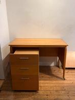 Houten ( beuk) Bureau + ladekastje, Huis en Inrichting, Bureaus, Ophalen, Met wielen, Zo goed als nieuw, Bureau
