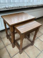 Bijzettafeltjes eik 2 stuks, Ophalen, Minder dan 45 cm, Minder dan 55 cm, Zo goed als nieuw