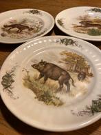 3 bordjes tafereel wild dier Royal Schwabap Ter Steege, Ophalen of Verzenden