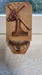 Bénitier  en  bois et bronze  .ancien  date 1950, Enlèvement ou Envoi