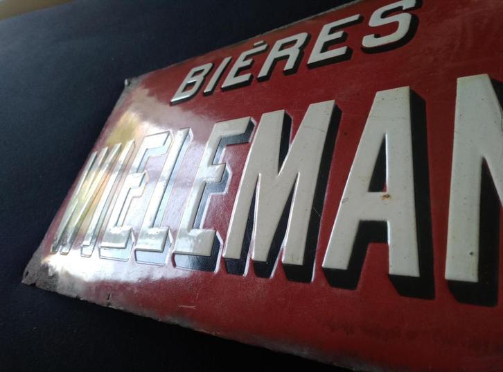 Emaille Brij WIELEMANS Schuuvondst c.a.1910., Verzamelen, Merken en Reclamevoorwerpen, Gebruikt, Reclamebord, Ophalen of Verzenden