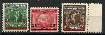 1921 VIIde Olympiade Antwerpen overdrukt OBP184/6** (lezen) beschikbaar voor biedingen