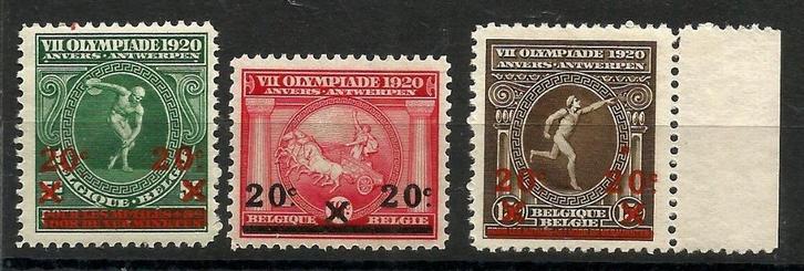 1921 VIIde Olympiade Antwerpen overdrukt OBP184/6** (lezen), Postzegels en Munten, Postzegels | Europa | België, Postfris, Orginele gom
