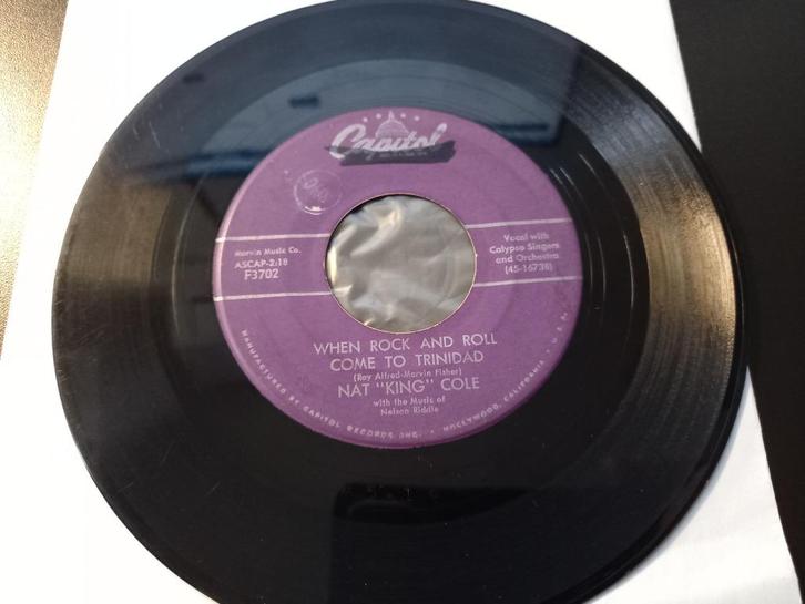 Nat "King" Cole ‎– When Rock And Roll Come To Trinidad ' 7, CD & DVD, Vinyles Singles, Utilisé, Single, Jazz et Blues, 7 pouces