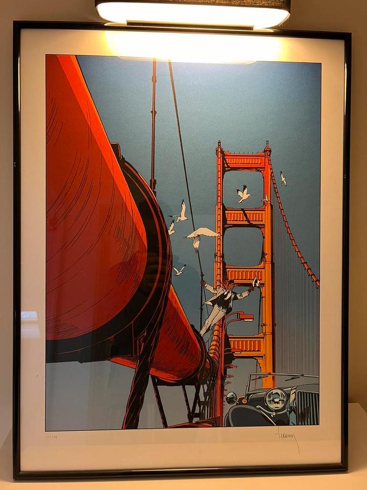 Affiche/Poster Largo Winch (numeroté & signé) + cadre verre, Boeken, Stripverhalen, Nieuw, Ophalen of Verzenden