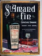 Vintage karton reclamebord jenever St Amand Fin, Verzamelen, Ophalen of Verzenden, Zo goed als nieuw, Reclamebord