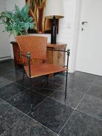 4 stoelen LIGNE Roset, bruin riet  en smeedijzer(groen), Huis en Inrichting, Ophalen, Gebruikt, Bruin, Vier