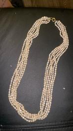 6 rij zandparrel, Handtassen en Accessoires, Kettingen, Ophalen, Gebruikt, Wit, Overige materialen