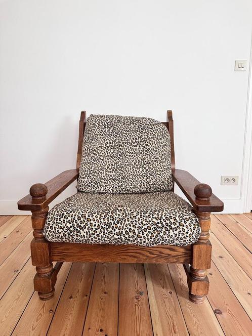 Houten fauteuil, Huis en Inrichting, Fauteuils, Gebruikt, Hout, 75 tot 100 cm, 100 tot 125 cm, Ophalen