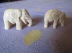 Adorable "duo d'éléphants, père et fils" sculpté/taillé, Antiquités & Art, Enlèvement ou Envoi