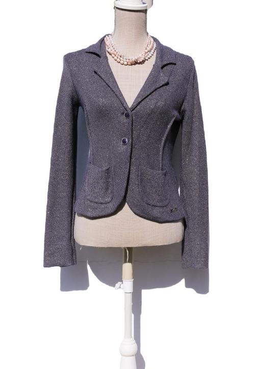 Prachtige glanzende blazer Liu-Jo maat S, Kleding | Dames, Jasjes, Kostuums en Pakken, Zo goed als nieuw, Maat 36 (S), Blauw, Ophalen of Verzenden