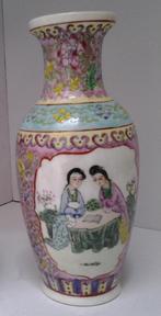 Chinese vaas met roze afwerking - 26 cm, Enlèvement ou Envoi