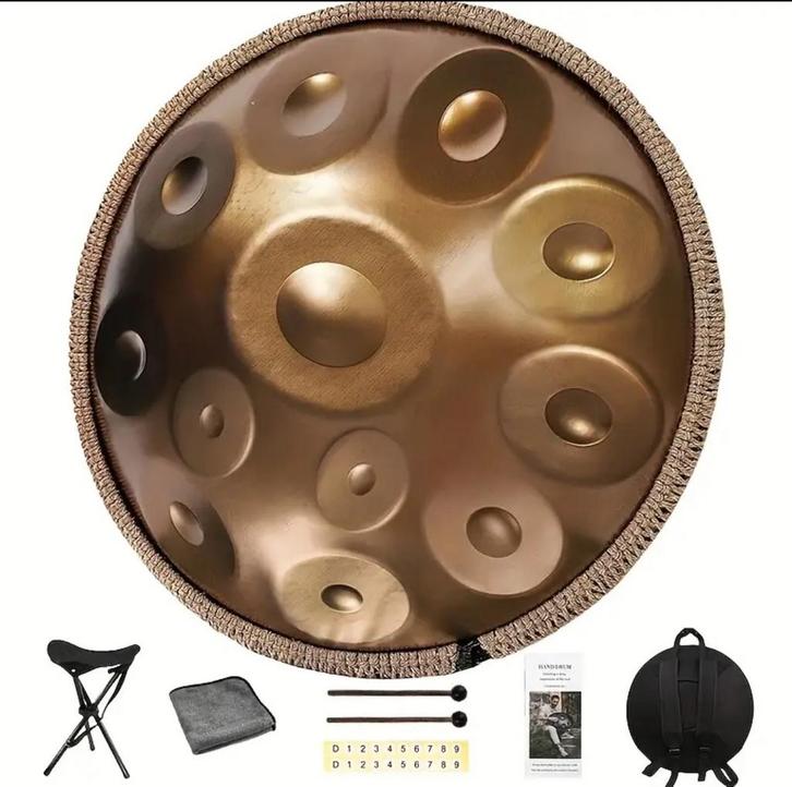 Handpan 12 tonen – D mineur (432–440Hz) + Accessoires, Muziek en Instrumenten, Percussie, Nieuw, Melodische percussie, Ophalen of Verzenden