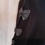 Leuke Black Dress met strass strikjes mt 38 40 zie afmetinge, Enlèvement