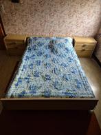 Tweepersoonsbed + 2 nachtkastjes, Huis en Inrichting, Ophalen, Gebruikt, Beige, Tweepersoons