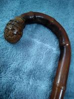 Canne de marche ancienne en bambou avec manche convexe, 93 c, Enlèvement