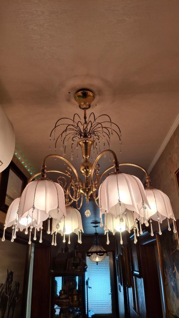 Prachtige traanlusters (2 stuks) jaren '80., Huis en Inrichting, Lampen | Hanglampen, Nieuw, Ophalen