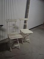 2 chaises bois pliable, Tuin en Terras, Tuinstoelen, Inklapbaar, Gebruikt, Hout, Ophalen