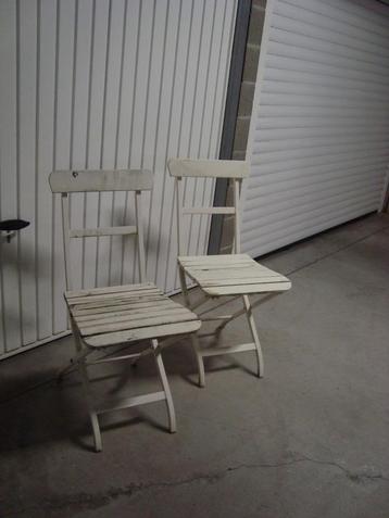 2 chaises bois pliable