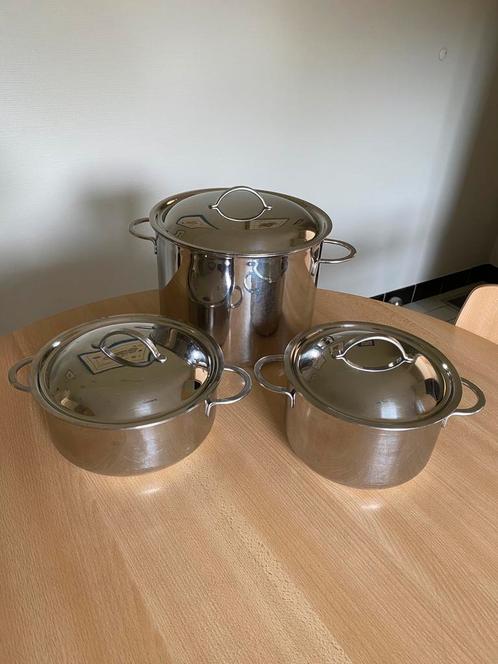 Kookpotten Spring Cristal GLI - set van 3, Huis en Inrichting, Keuken | Potten en Pannen, Zo goed als nieuw, Inox, Ophalen