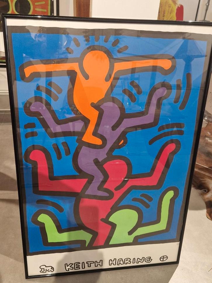 HARING KEITH  1958 - 1990 , met authorized stempel in kader, Antiek en Kunst, Kunst | Litho's en Zeefdrukken, Ophalen