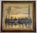 Schilderij " Overstroomd Vlassenbroek", G. DE LINTDECKER., Antiek en Kunst, Ophalen