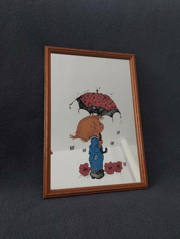 Miroir décoré enfant sous la pluie