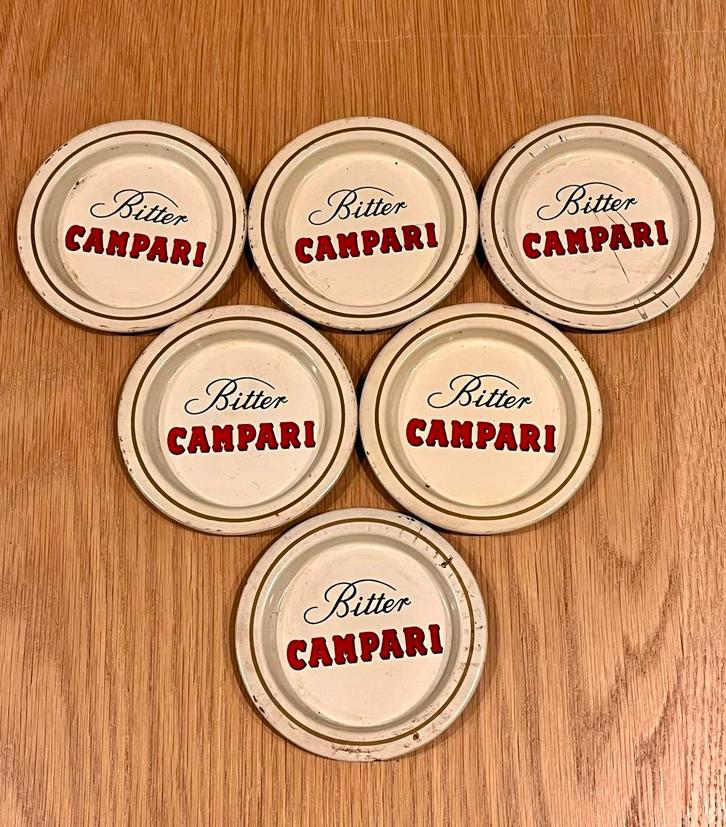 Retro onderzetters - Bitter Campari, Huis en Inrichting, Woonaccessoires | Onderzetters, Gebruikt, Glas of Kopje, Verzenden