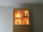 Ikea kast, combinatie opberg/ vitrine met verlichting, 25 à 50 cm, Avec tablette(s), Pin, Comme neuf