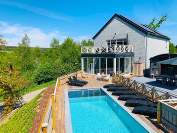 Verwarmd Zwembad + Jacuzzi in de Ardennen, Piscine intégrée, 300 cm ou plus, Comme neuf, Enlèvement