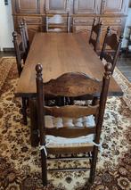 Houten tafel met 6 stoelen, Antiek en Kunst, Antiek | Meubels | Tafels, Ophalen