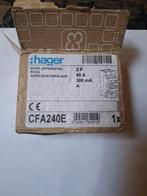 Hager differentiaalschakelaar 2P 40A 300mA type A, Ophalen, Nieuw