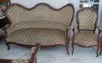 Louis Philippe mahoniehouten lounge, Ophalen, Gebruikt, Louis Philippe, Hout