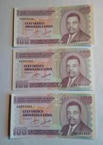 Rep. Burundi 3x100 francs biljetten, 01-09-2011 ,UNC, Postzegels en Munten, Bankbiljetten | Afrika, Setje, Burundi, Verzenden