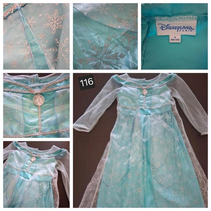 Prinsessenjurk kleed Elsa Frozen Disneyland maat 116, Kinderen en Baby's, Carnavalskleding en Verkleedspullen, Zo goed als nieuw