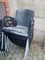 Zwarte tuinstoelen 4 sets van 4 en 1 set oranje, Ophalen, Gebruikt