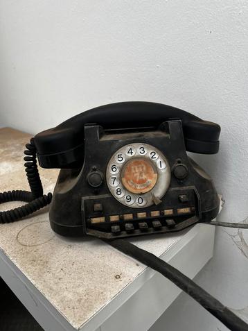 Oude telefoon bakeliet zwart, Telecommunicatie, Vaste telefoons | Niet Draadloos, Ophalen, Gebruikt, Met draaischijf