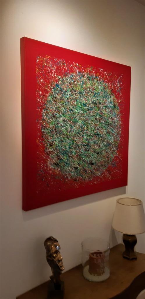 Schilderij: "SPLASH". 90/90/4 cm., Antiek en Kunst, Kunst | Schilderijen | Modern, Ophalen