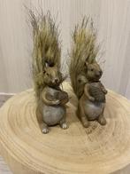 herfstdecoratie : 2 eekhoorntjes, Kunststof, Bruin, Nieuw, Ophalen of Verzenden