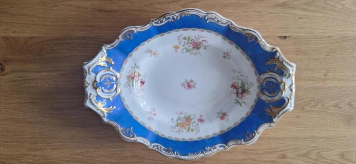 Antieke schotel in Duits porselein, Antiek en Kunst, Antiek | Porselein, Ophalen of Verzenden