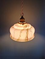 Art Deco hanglamp in roze gemarmerd opaline, 1920-30, Antiek en Kunst, Ophalen of Verzenden