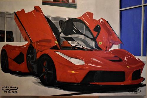 Ferrari Aperta painting by joky kamo, Antiquités & Art, Art | Peinture | Moderne, Enlèvement