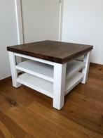 Blanc avec table basse en bois et meuble TV, Enlèvement, Utilisé