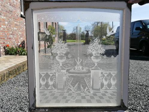 2 antieke glasramen, Antiek en Kunst, Antiek | Glaswerk en Kristal, Ophalen