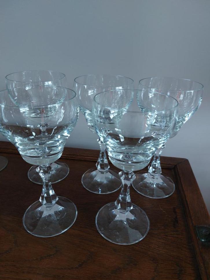 Schott Zwiesel 5 wijnglazen Lido kristal 17,5cm facetgeslepe, Antiek en Kunst, Antiek | Glaswerk en Kristal, Ophalen of Verzenden