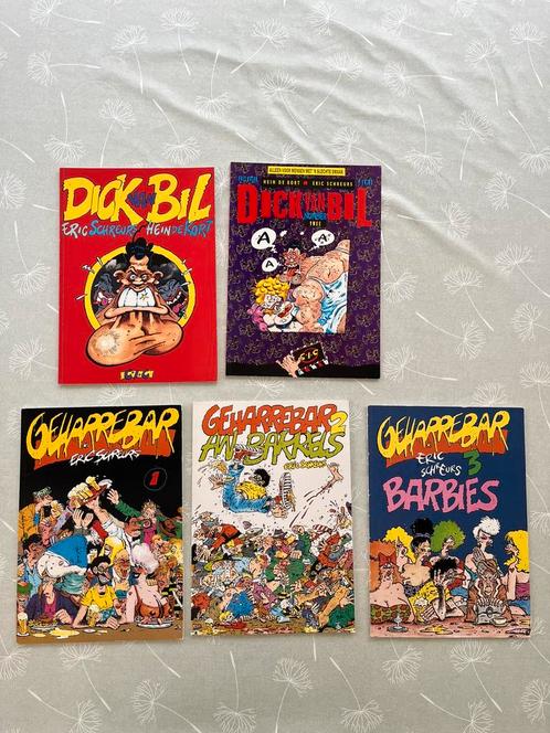 5 strips Dick van Bil en Geharrebar, Boeken, Stripverhalen, Gelezen, Meerdere stripboeken, Ophalen of Verzenden