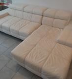 L-vormige witte leren bank, Huis en Inrichting, Zetels | Zetels, Ophalen, 250 tot 300 cm, Hoekbank, Leer