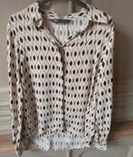 Blouse beige met zwarte print ZARA maat S 36, Ophalen of Verzenden, Zo goed als nieuw, Maat 36 (S), Beige