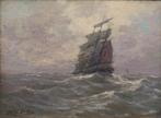 Albert Isidore De Vos (1868-1950): Marine (57 x 47 cm), Antiek en Kunst, Ophalen of Verzenden